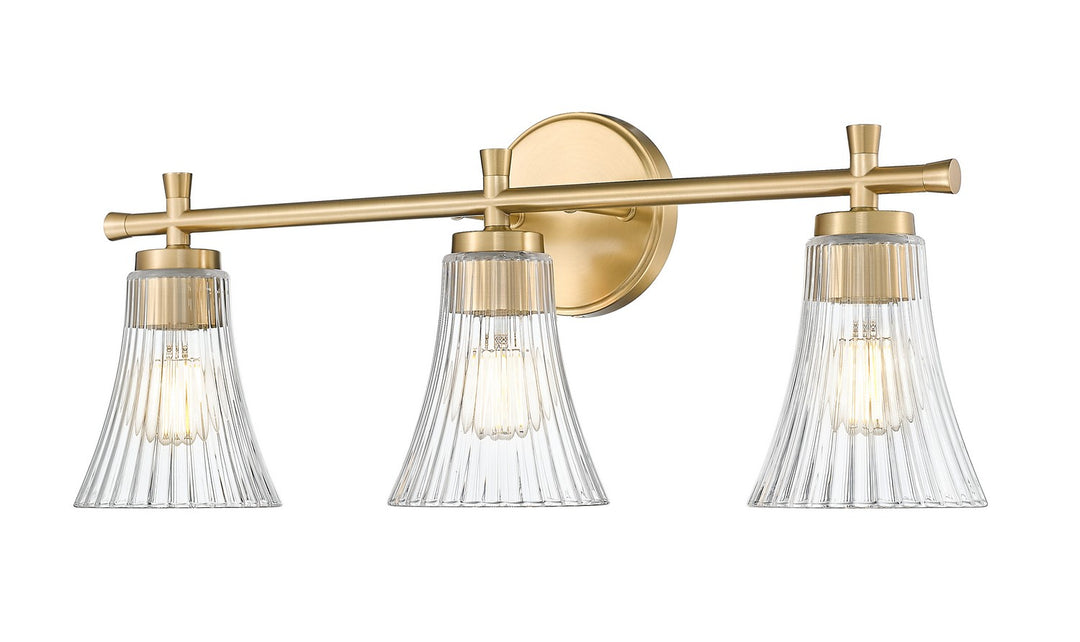 Belle Three Light Vanity in Modern Gold - available from The Lighting Shoppe, trusted by Canadian homeowners