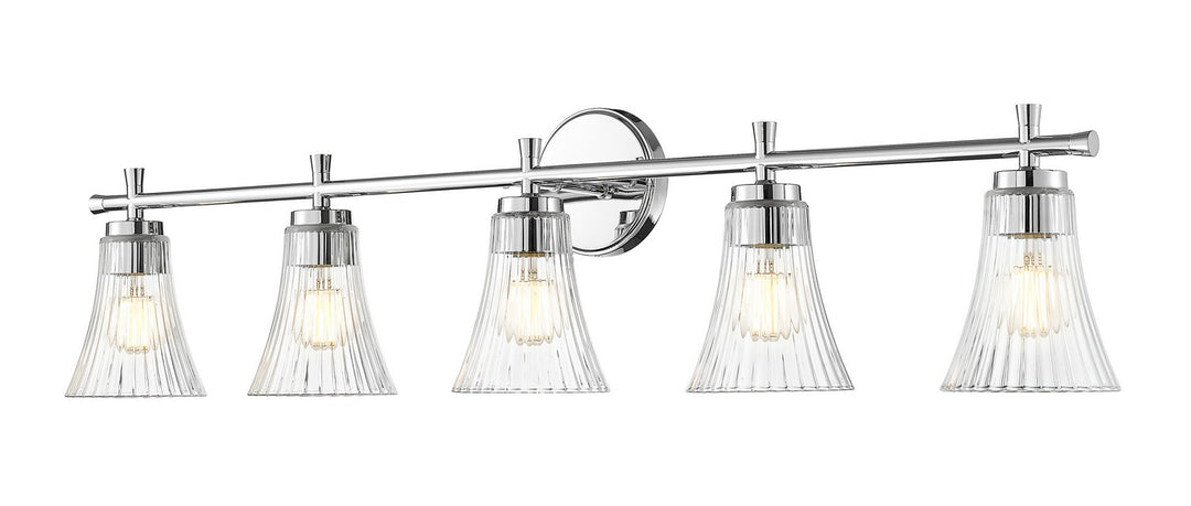 Belle Five Light Vanity in Chrome - available from The Lighting Shoppe, trusted by Canadian homeowners