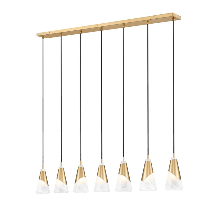 Z-Lite Canada - 828P6-7L-MGLD - Seven Light Linear Chandelier - Aimie - Modern Gold