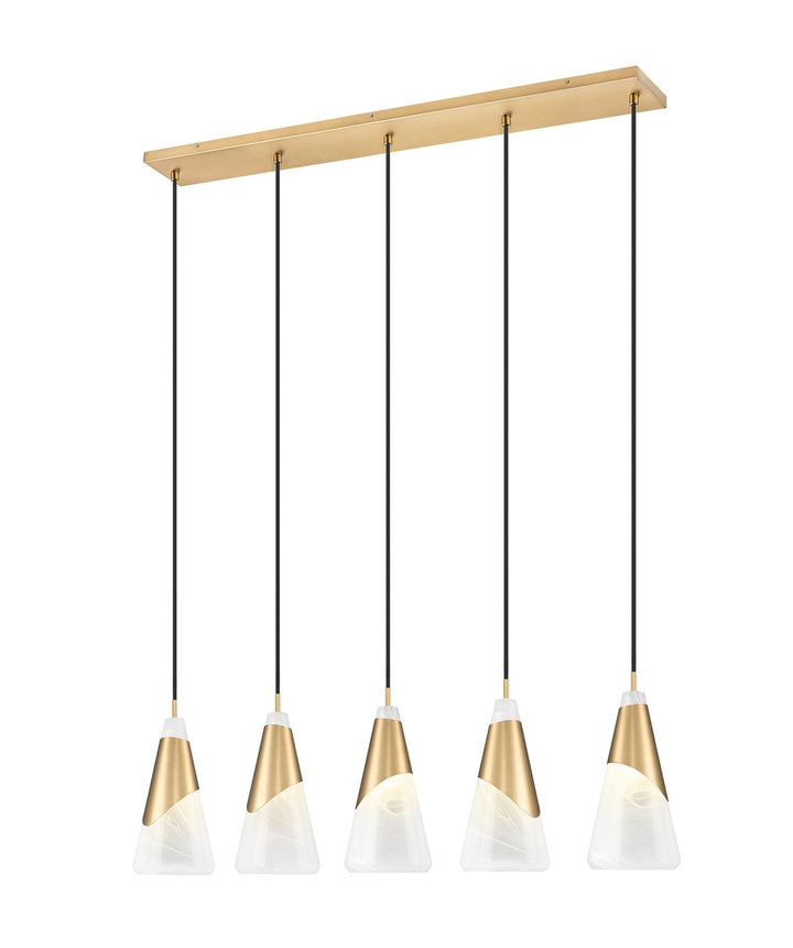 Z-Lite Canada - 828P7-5L-MGLD - Five Light Linear Chandelier - Aimie - Modern Gold