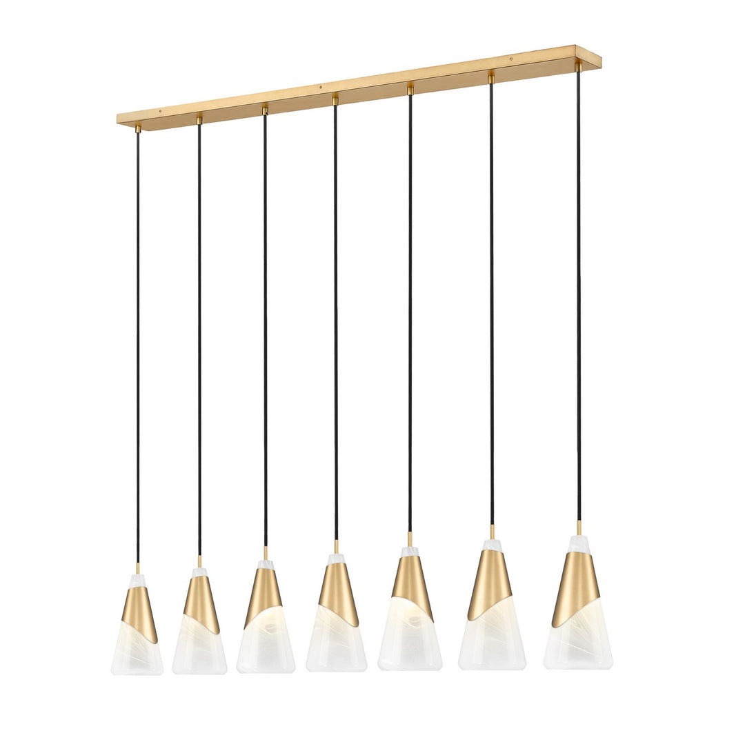 Z-Lite Canada - 828P7-7L-MGLD - Seven Light Linear Chandelier - Aimie - Modern Gold