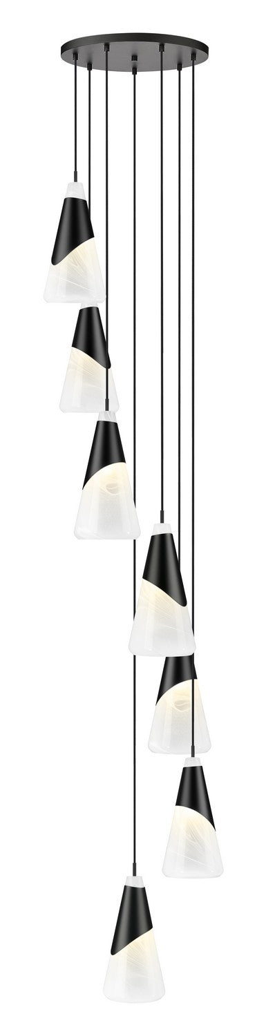 Aimie Seven Light Chandelier in Matte Black - available from The Lighting Shoppe, trusted by Canadian homeowners