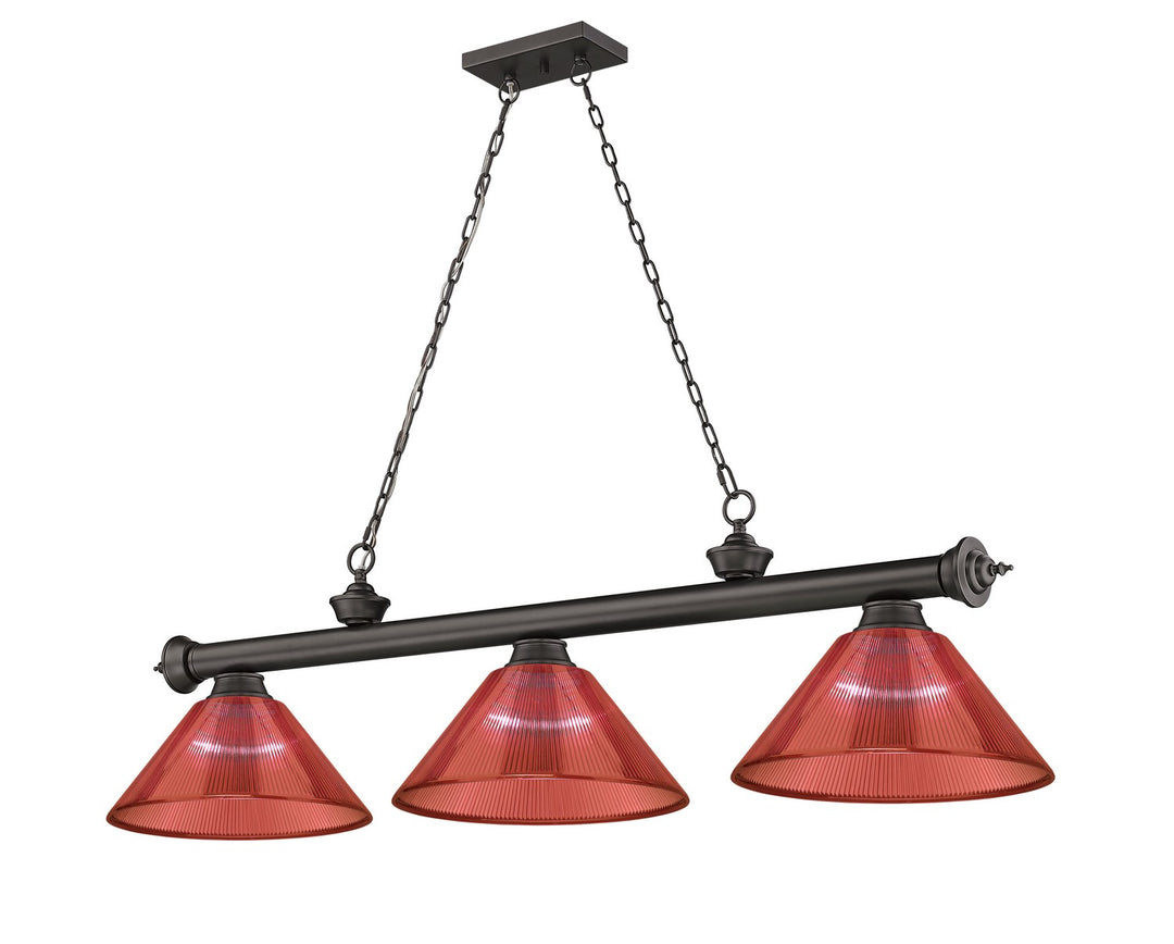 Cordon Three Light Billiard in Bronze - available from The Lighting Shoppe, trusted by Canadian homeowners