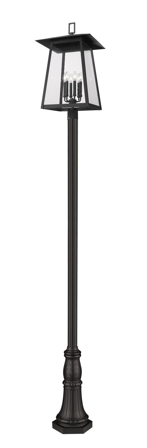 Rainer Six Light Outdoor Post Mount in Black - available from The Lighting Shoppe, trusted by Canadian homeowners