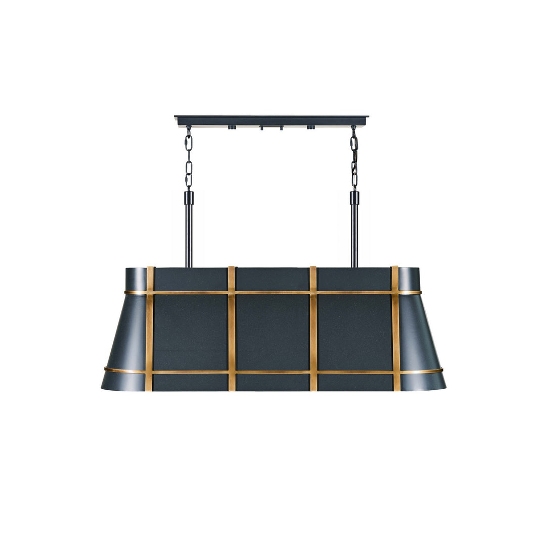 Varaluz - 536N04ZNCBRZ - Four Light Linear Pendant - Brasserie - Blackened Zinc/Heritage Bronze