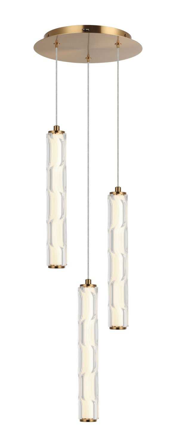 Ripley LED Pendant in Aged Gold Brass Matteo Canada