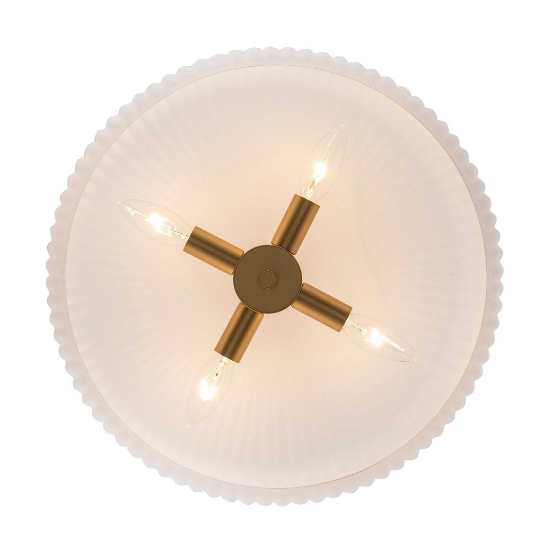 Quartz Quarters Ribbed Glass Semi-Flush Mount Trans Globe Imports