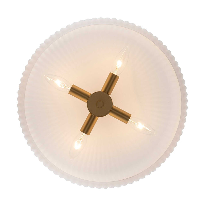 Quartz Quarters Ribbed Glass Semi-Flush Mount Trans Globe Imports