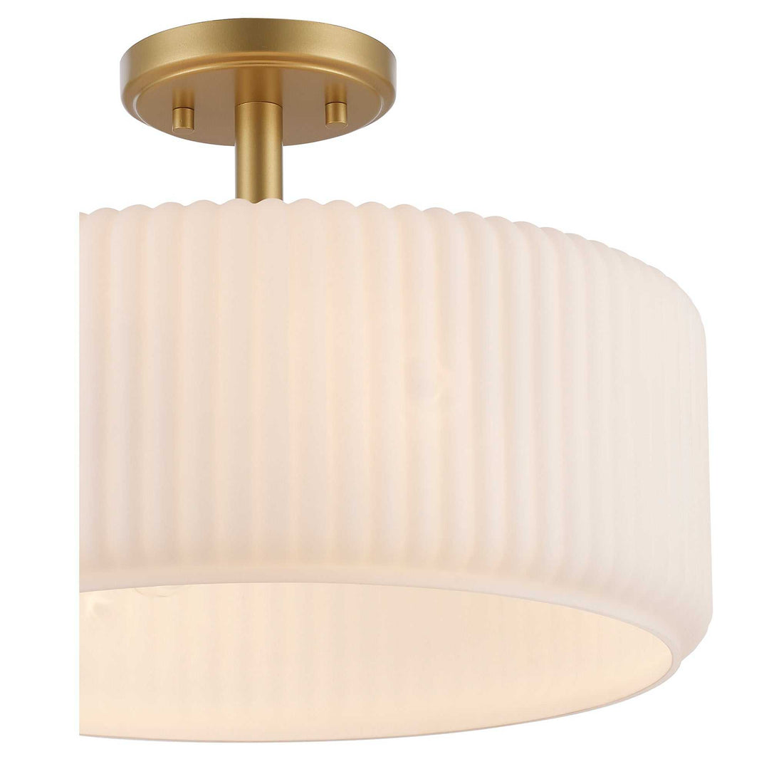 Quartz Quarters Ribbed Glass Semi-Flush Mount Trans Globe Imports
