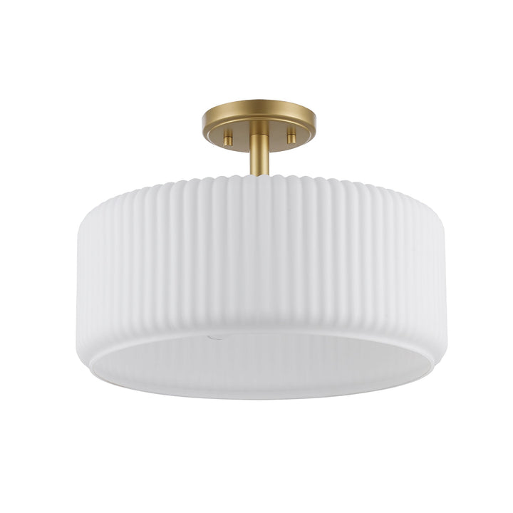 Quartz Quarters Ribbed Glass Semi-Flush Mount Trans Globe Imports