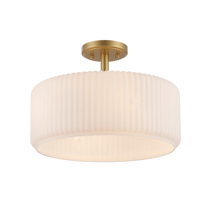 Quartz Quarters Ribbed Glass Semi-Flush Mount Trans Globe Imports