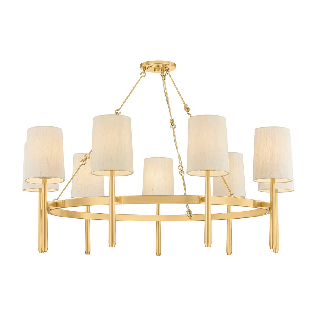 Bridgeton Nine Light Chandelier in Aged Brass - available from The Lighting Shoppe, trusted by Canadian homeowners