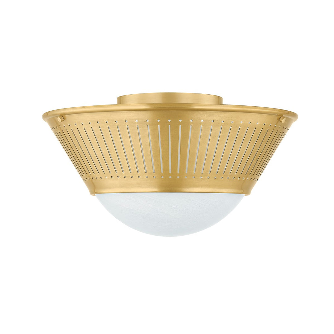 Elsmere One Light Flush Mount in Aged Brass - available from The Lighting Shoppe, trusted by Canadian homeowners