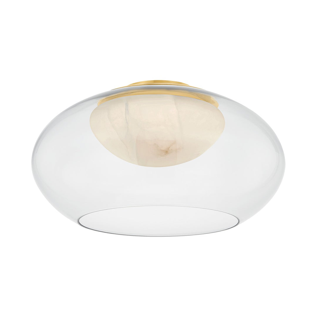 Moore LED Flush Mount in Aged Brass - available from The Lighting Shoppe, trusted by Canadian homeowners