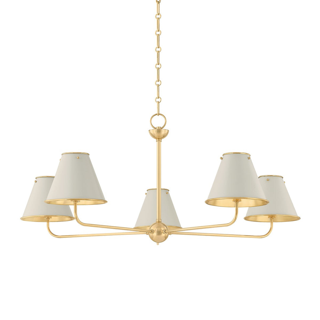 Hudson Valley Canada - MDS2000-AGB/OW - Five Light Chandelier - Burghley - Aged Brass