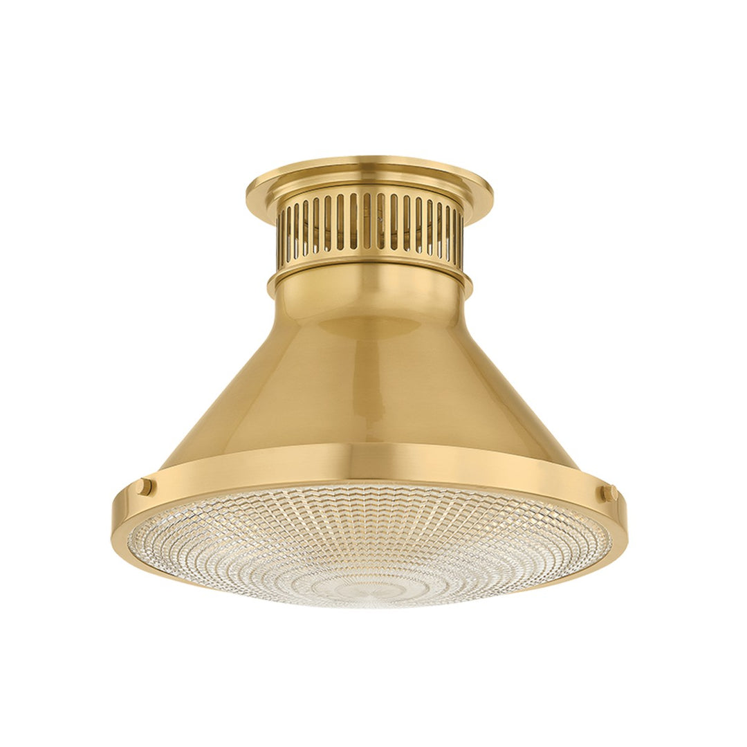 Highclere One Light Flush Mount in Aged Brass - available from The Lighting Shoppe, trusted by Canadian homeowners