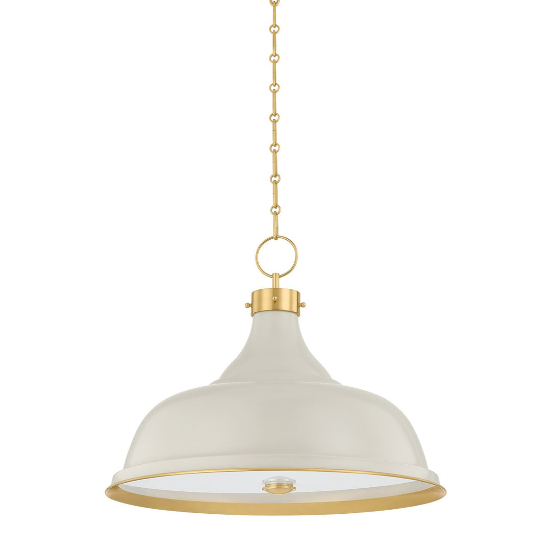 Painted No. 1 Four Light Pendant in Aged Brass/Off-White - available from The Lighting Shoppe, trusted by Canadian homeowners