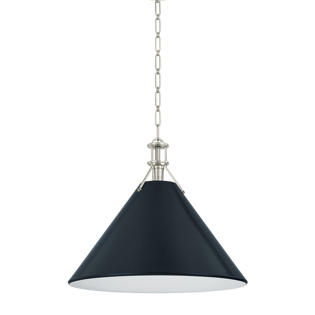Painted No. 2 One Light Pendant in Polished Nickel/Darkest Blue - available from The Lighting Shoppe, trusted by Canadian homeowners