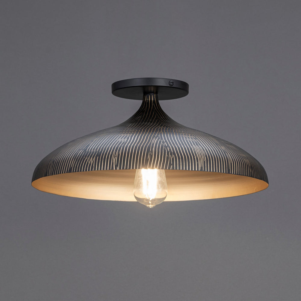 Maxim - 10910BKGLD - One Light Flush Mount - Fleur - Black / Gold