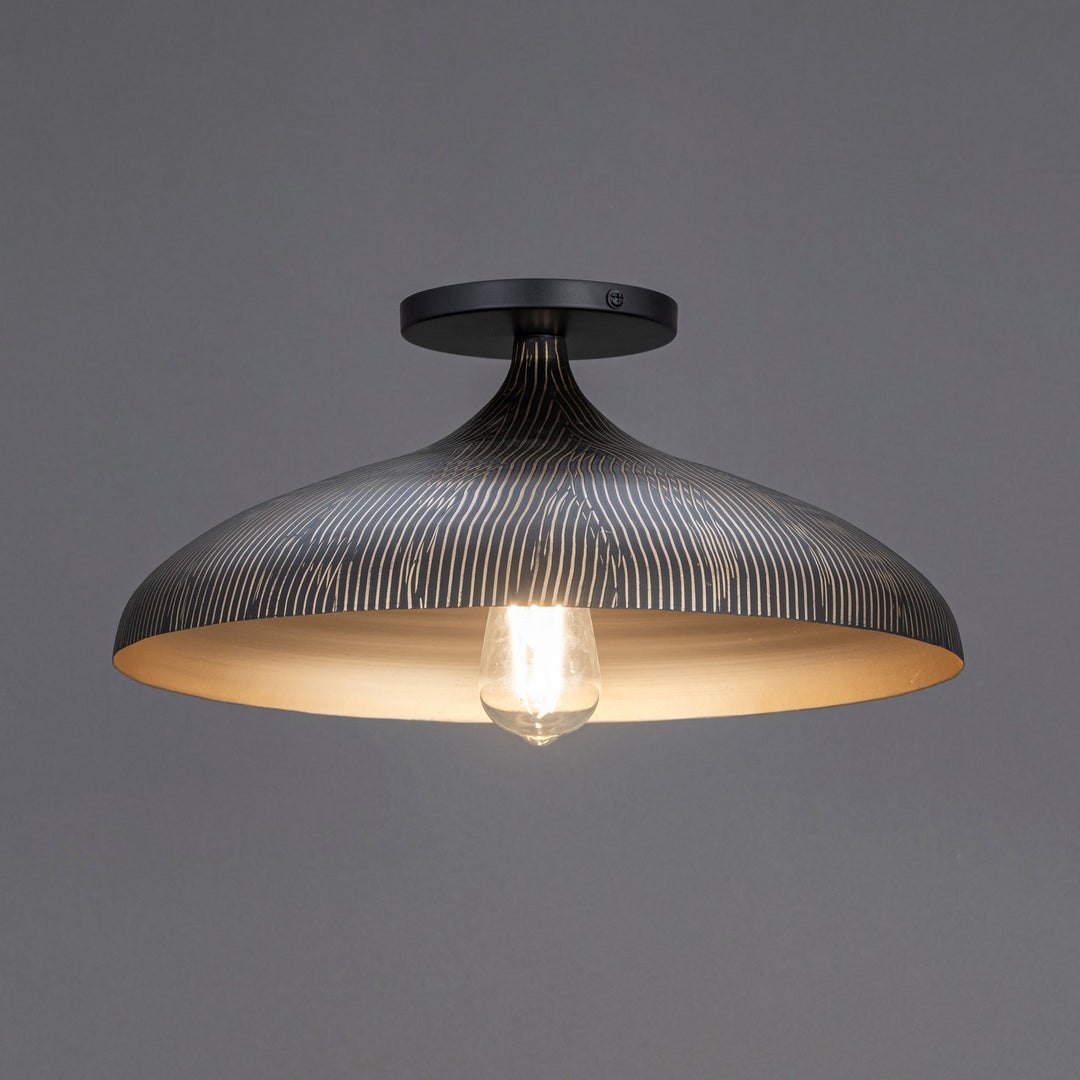 Maxim - 10910BKGLD - One Light Flush Mount - Fleur - Black / Gold