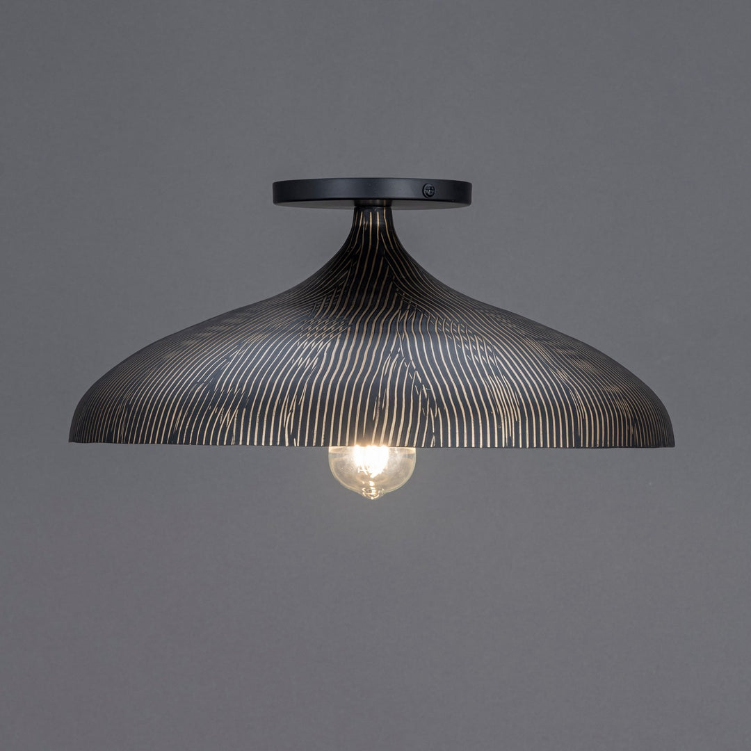 Maxim - 10910BKGLD - One Light Flush Mount - Fleur - Black / Gold
