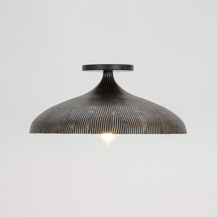 Maxim - 10910BKGLD - One Light Flush Mount - Fleur - Black / Gold