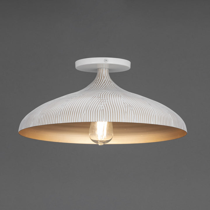 Maxim - 10910WTGLD - One Light Flush Mount - Fleur - White/Gold