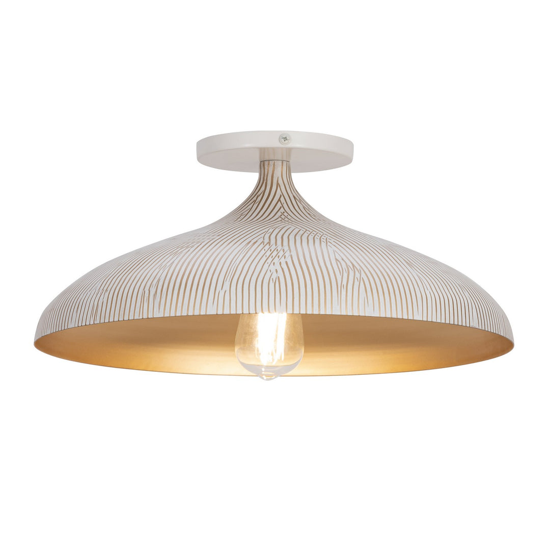 Maxim - 10910WTGLD - One Light Flush Mount - Fleur - White/Gold