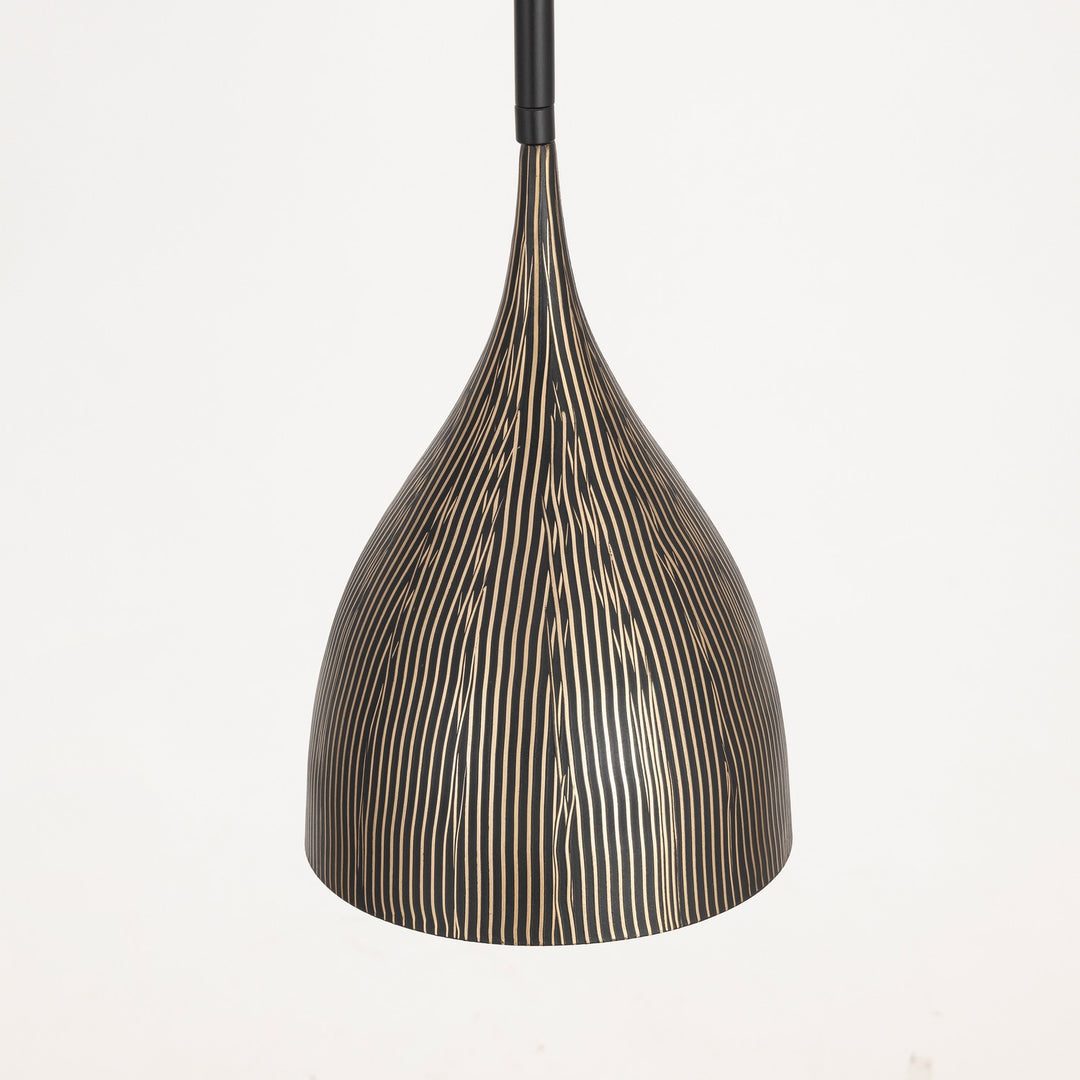 Maxim - 10911BKGLD - One Light Mini Pendant - Fleur - Black / Gold
