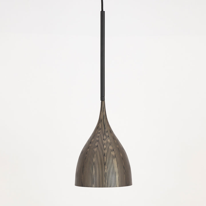 Maxim - 10911BKGLD - One Light Mini Pendant - Fleur - Black / Gold
