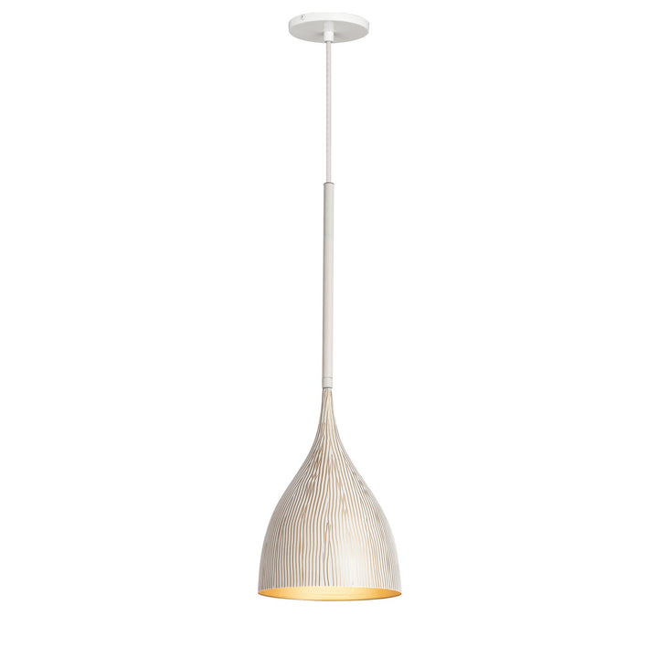 Maxim - 10911WTGLD - One Light Mini Pendant - Fleur - White/Gold
