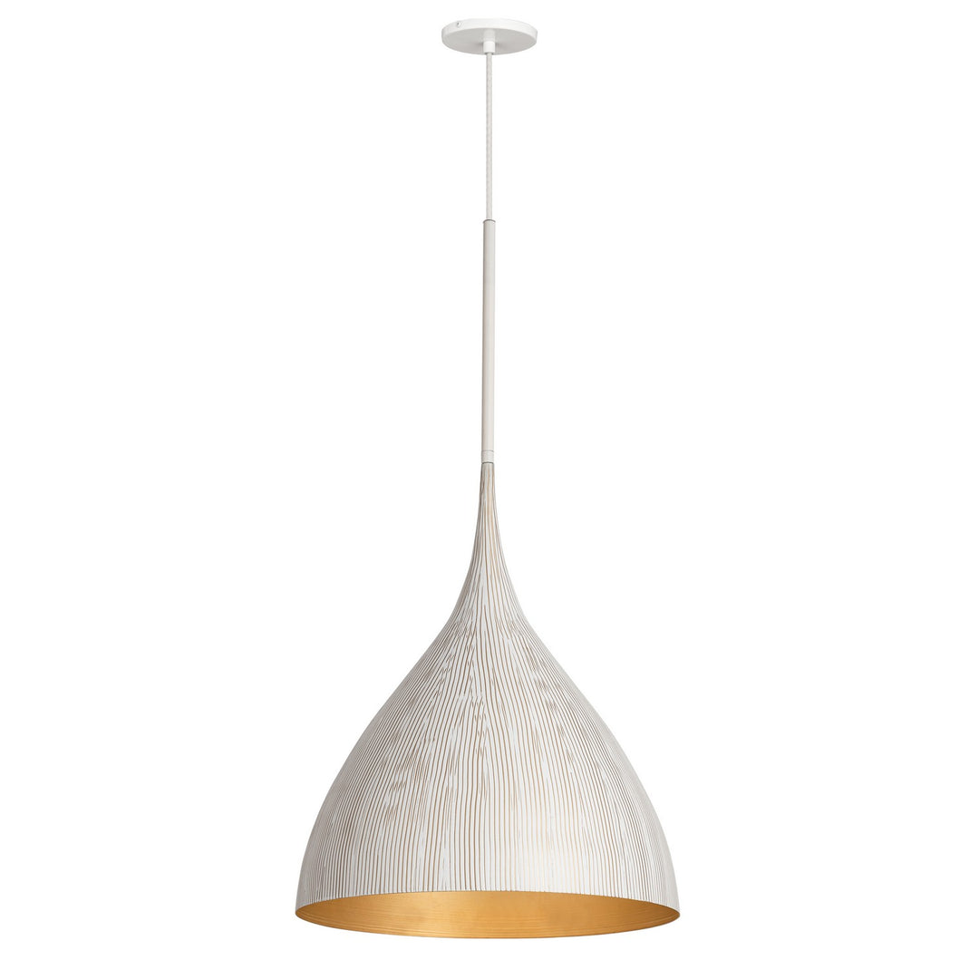 Maxim - 10913WTGLD - One Light Pendant - Fleur - White/Gold