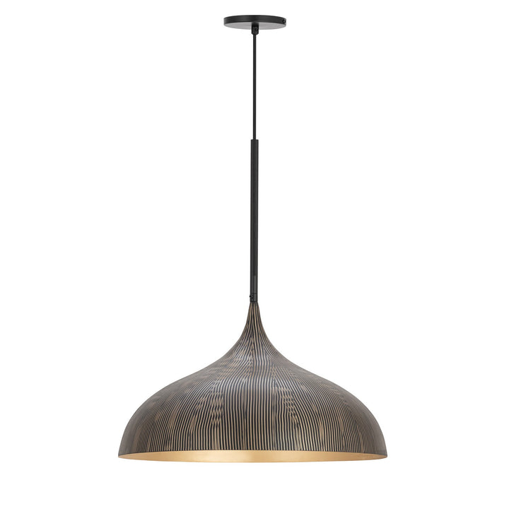 Maxim - 10914BKGLD - One Light Pendant - Fleur - Black / Gold
