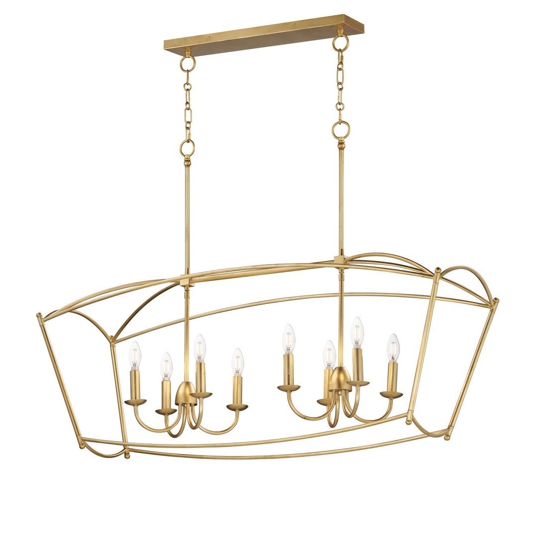 Maxim - 12169GL - Eight Light Linear Pendant - Plumette - Gold Leaf