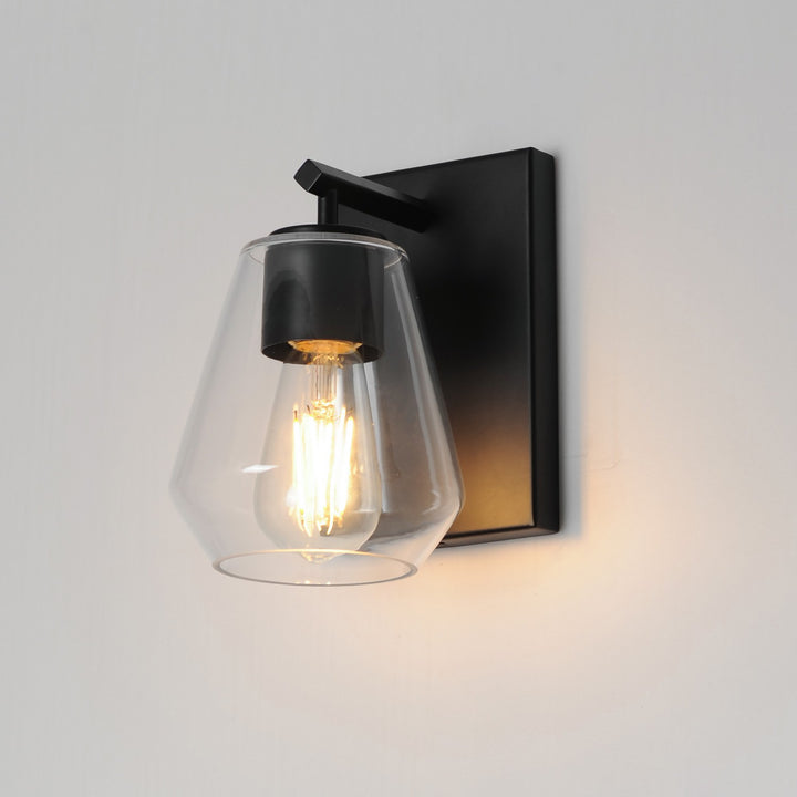Maxim - 21331CLBK - One Light Wall Sconce - Geode - Black