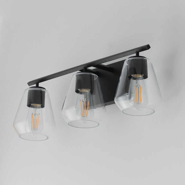 Maxim - 21333CLBK - Three Light Bath Vanity - Geode - Black