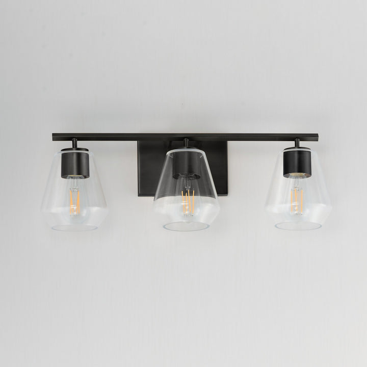 Maxim - 21333CLBK - Three Light Bath Vanity - Geode - Black