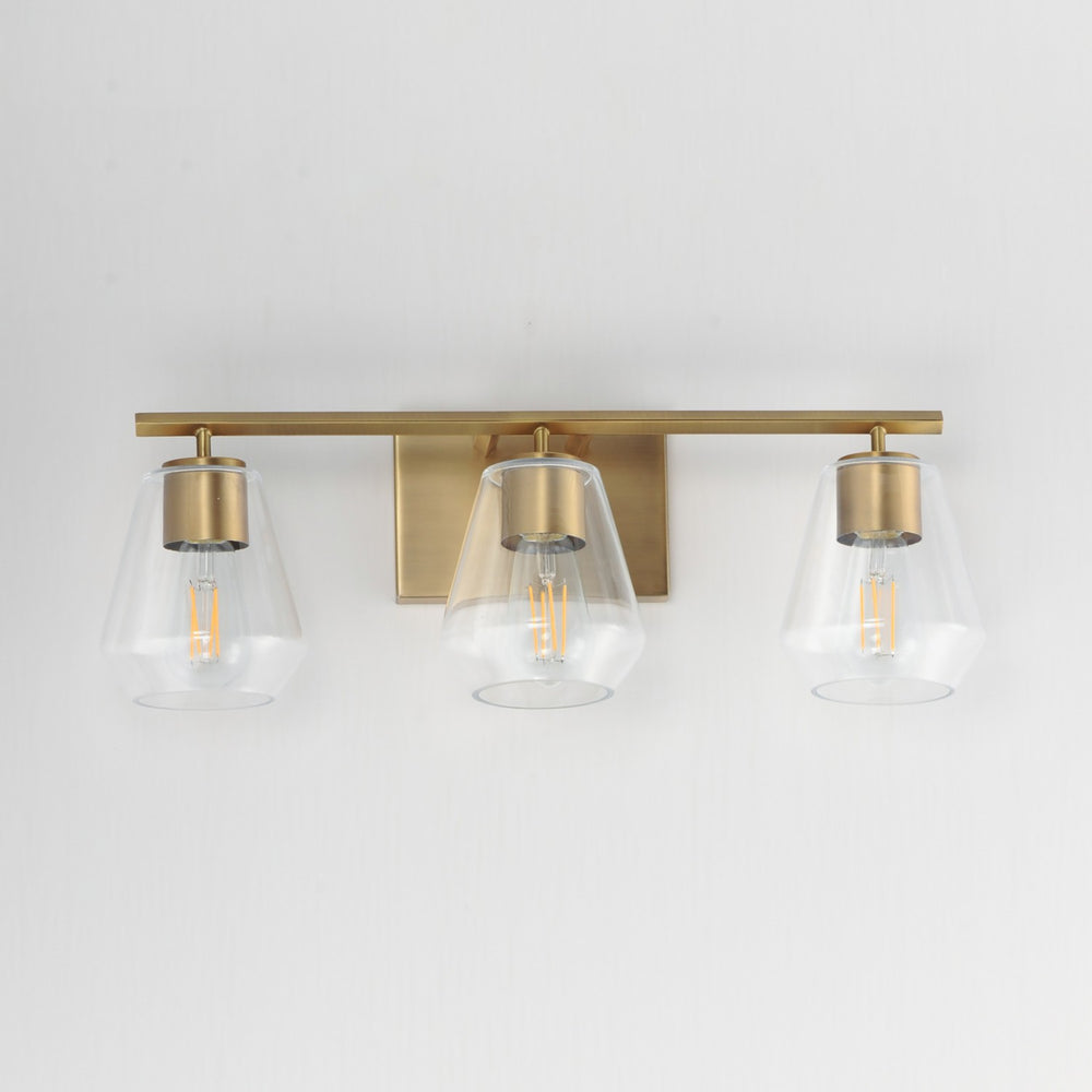 Maxim - 21333CLNAB - Three Light Bath Vanity - Geode - Natural Aged Brass