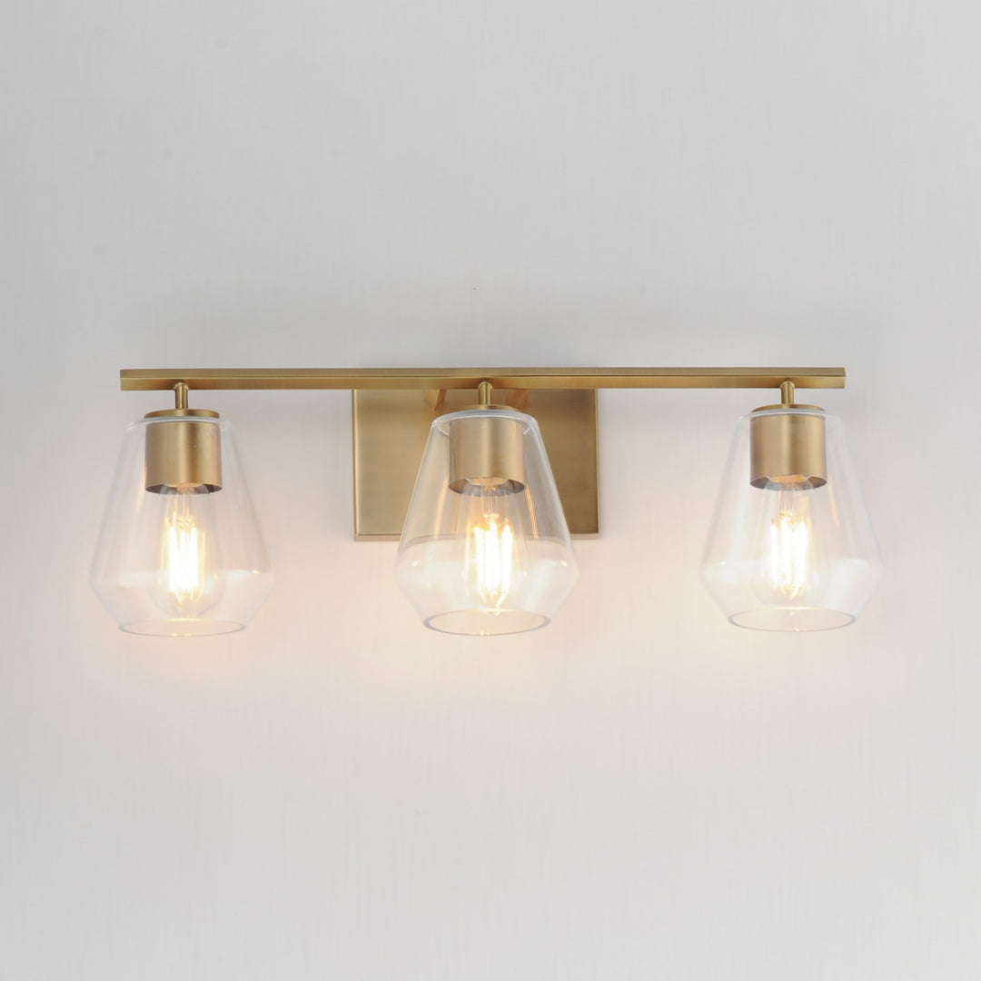 Maxim - 21333CLNAB - Three Light Bath Vanity - Geode - Natural Aged Brass