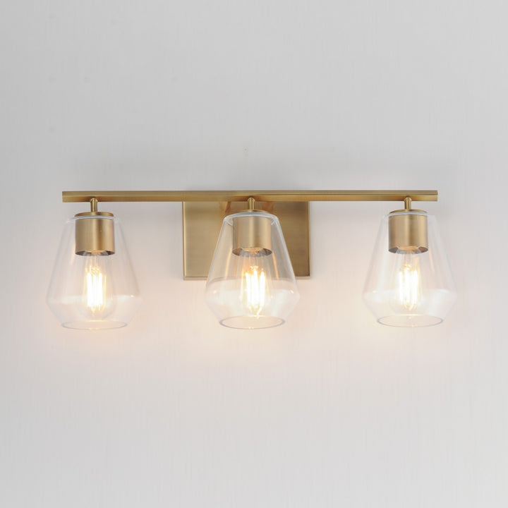 Maxim - 21333CLNAB - Three Light Bath Vanity - Geode - Natural Aged Brass