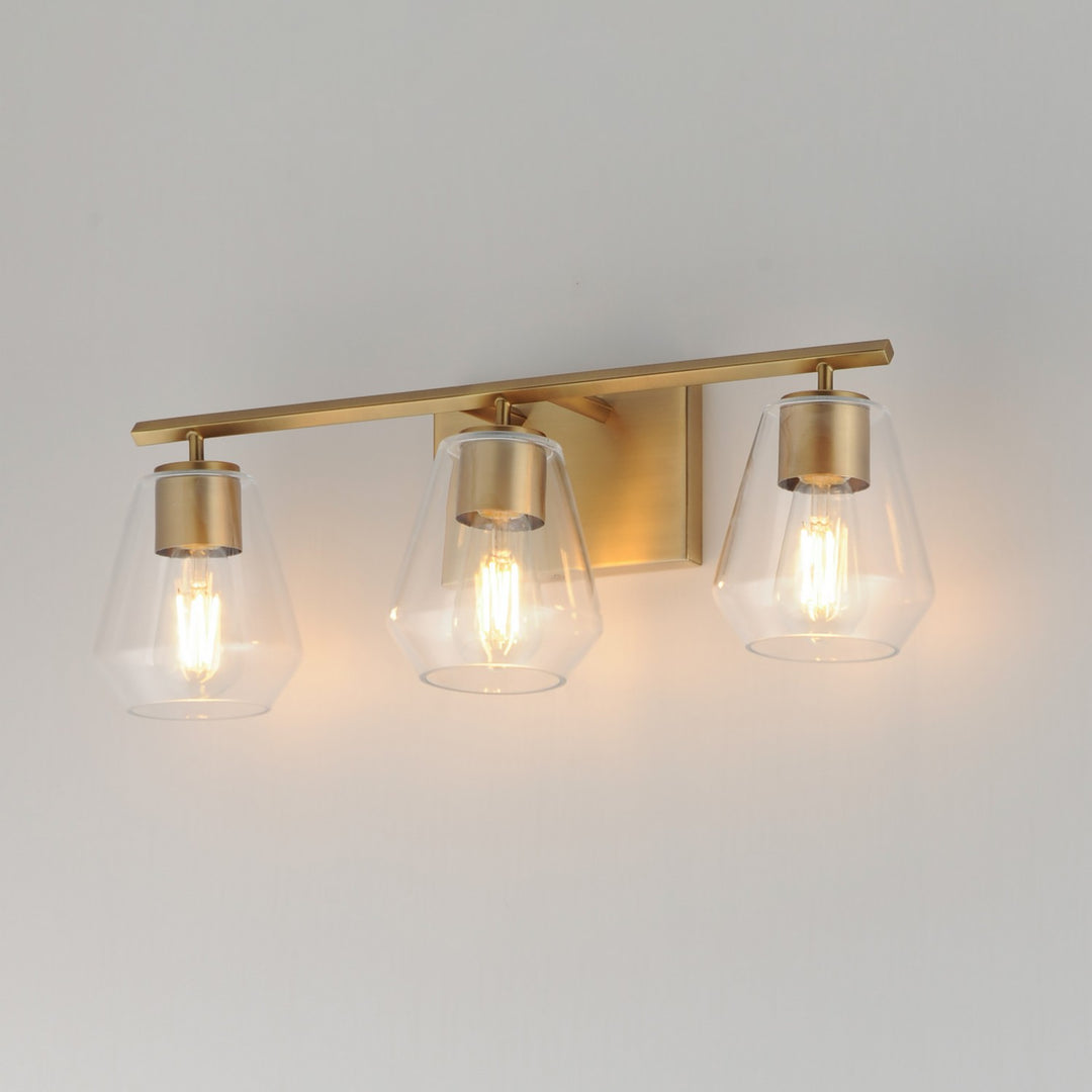 Maxim - 21333CLNAB - Three Light Bath Vanity - Geode - Natural Aged Brass