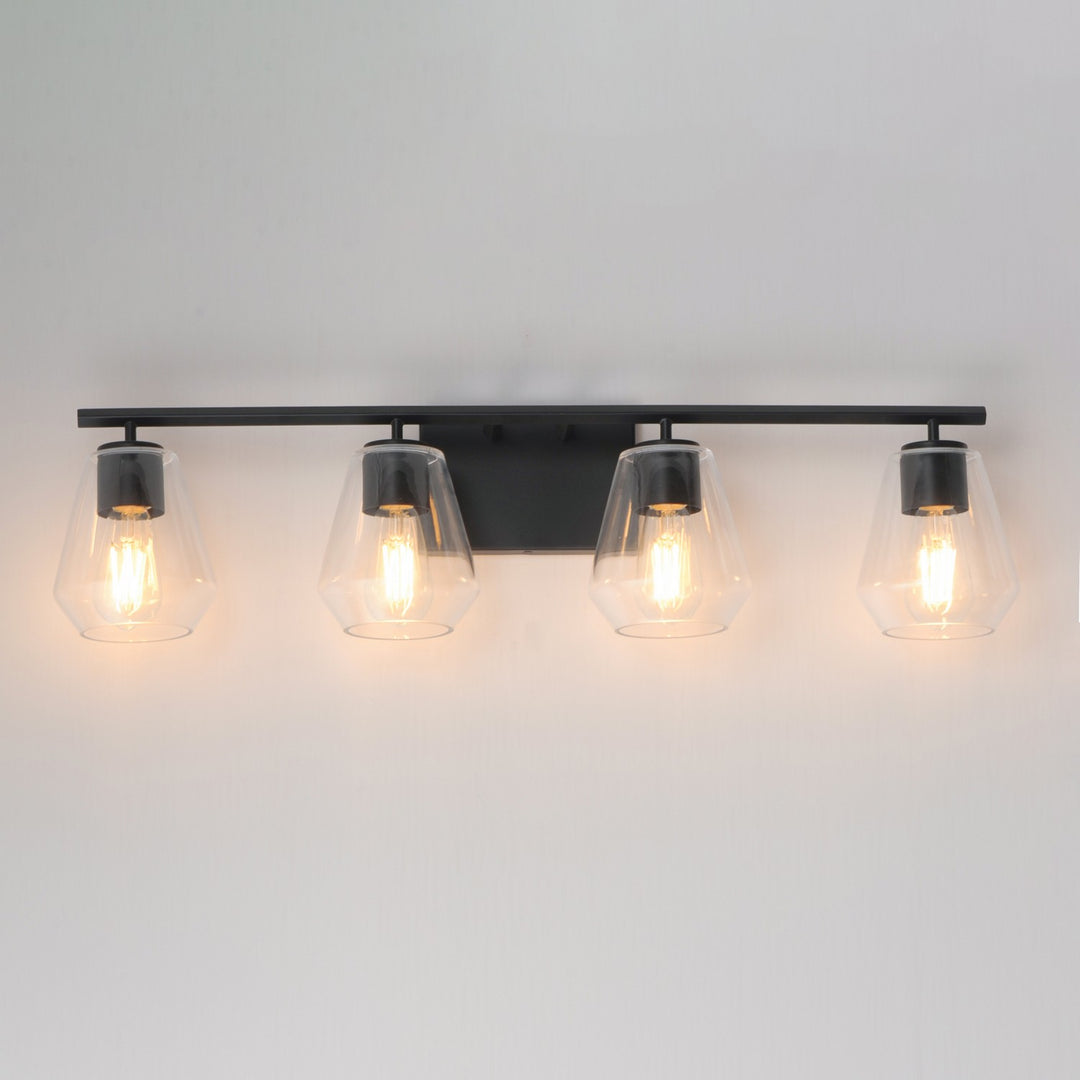 Maxim - 21334CLBK - Four Light Bath Vanity - Geode - Black