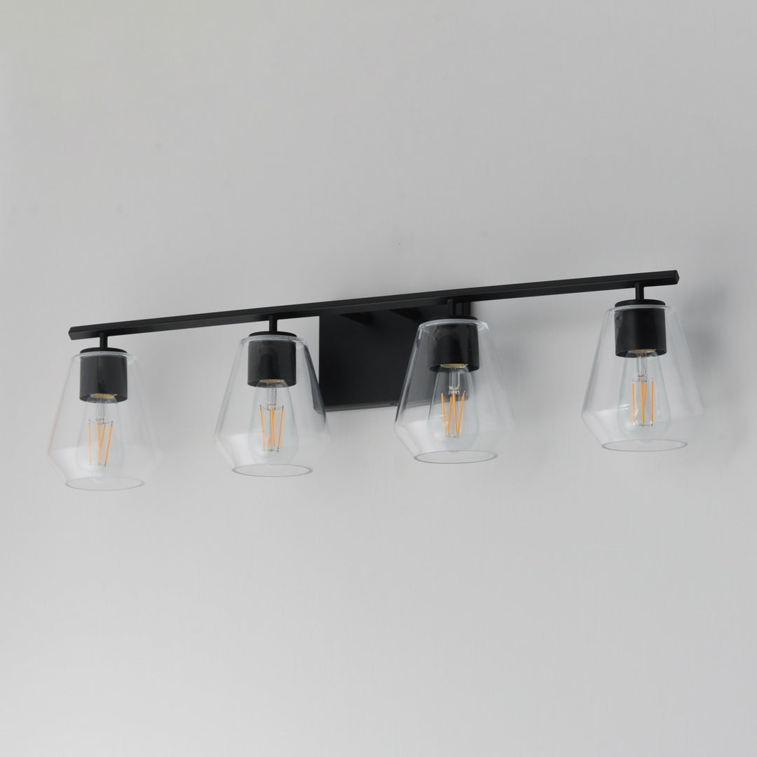 Maxim - 21334CLBK - Four Light Bath Vanity - Geode - Black