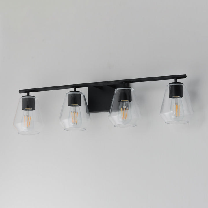 Maxim - 21334CLBK - Four Light Bath Vanity - Geode - Black