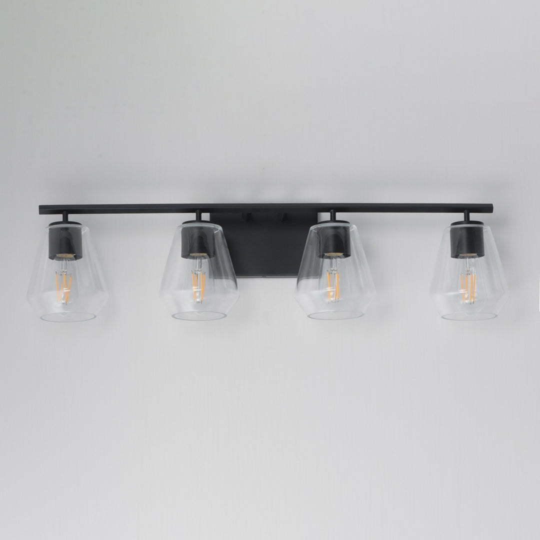 Maxim - 21334CLBK - Four Light Bath Vanity - Geode - Black
