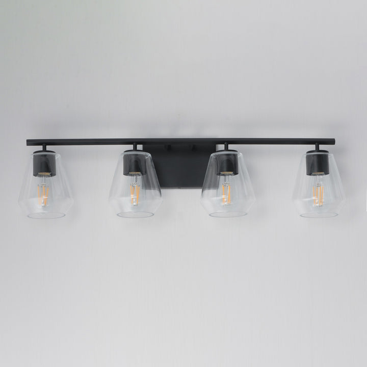 Maxim - 21334CLBK - Four Light Bath Vanity - Geode - Black