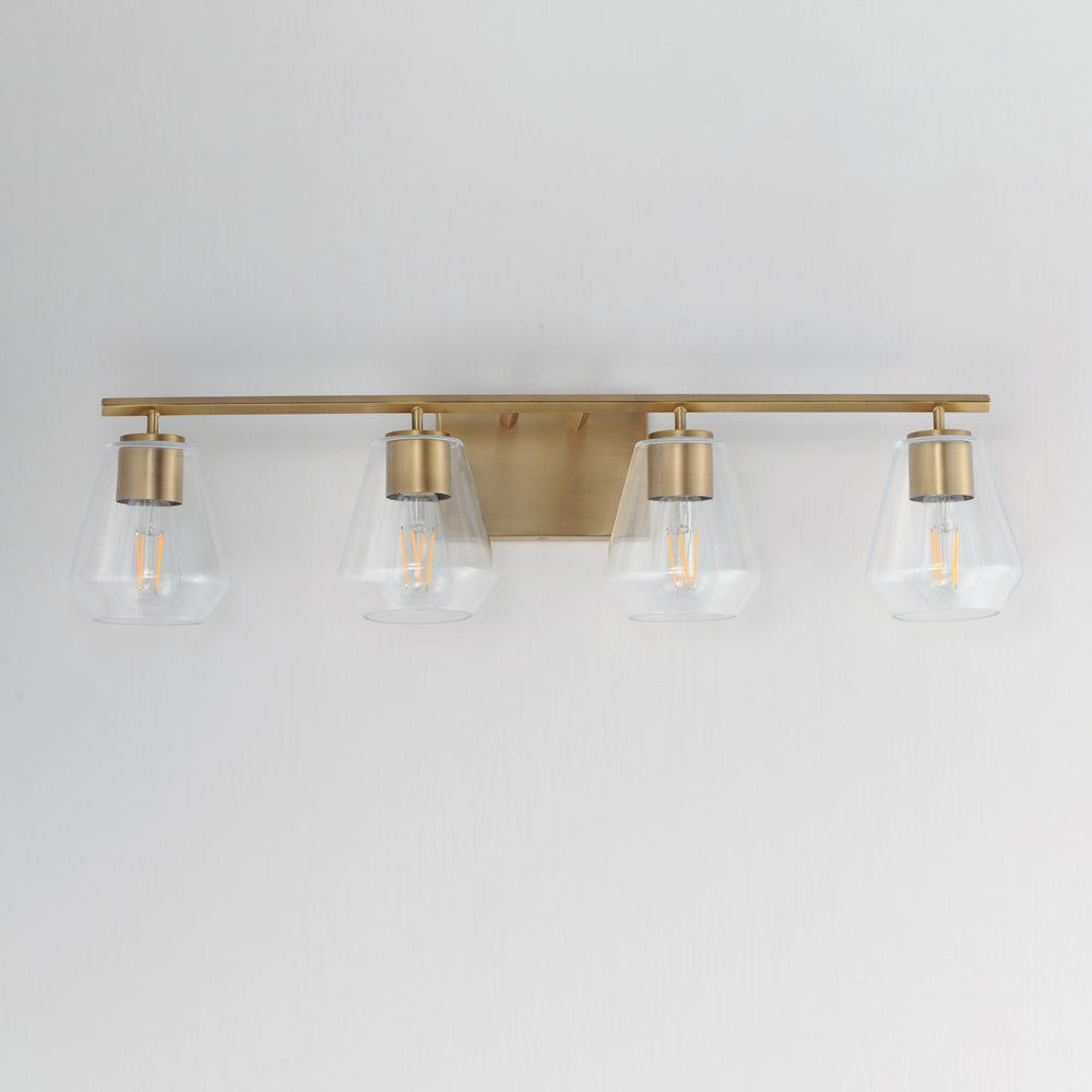 Maxim - 21334CLNAB - Four Light Bath Vanity - Geode - Natural Aged Brass