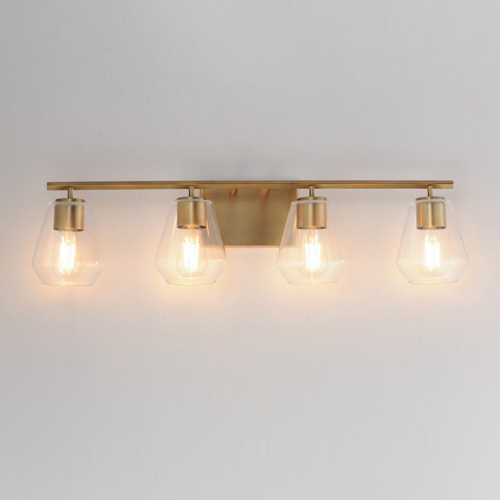 Maxim - 21334CLNAB - Four Light Bath Vanity - Geode - Natural Aged Brass