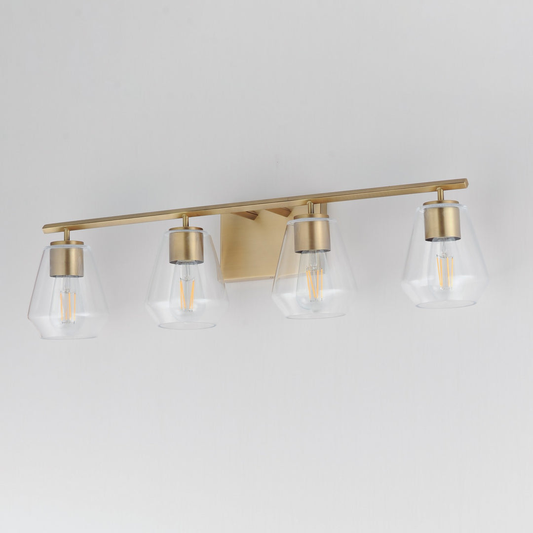 Maxim - 21334CLNAB - Four Light Bath Vanity - Geode - Natural Aged Brass
