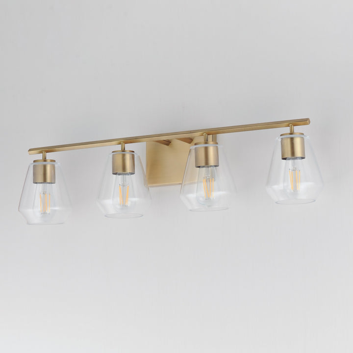 Maxim - 21334CLNAB - Four Light Bath Vanity - Geode - Natural Aged Brass